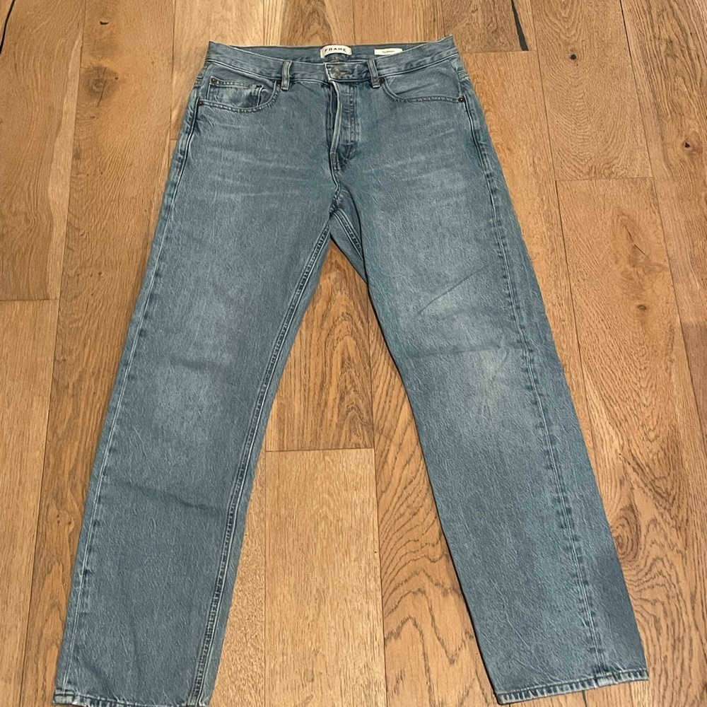 Frame Denim Blue Straight Jeans